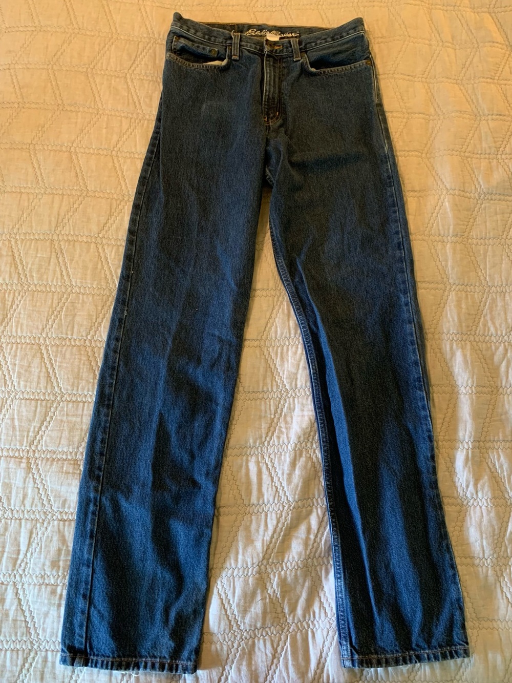 Eddie Bauer Men's Blue Traditional Fit Straight-Leg Jeans 31 X 36
